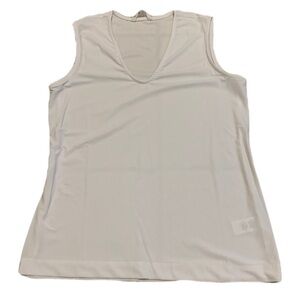 Cleo White V-Neck Sleeveless Top - Size Small (S/P)